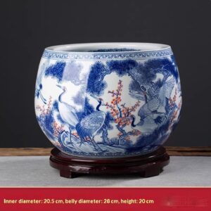 Hand-Painted Blue-and-White Treasure Basin Living Room Decorative Piece