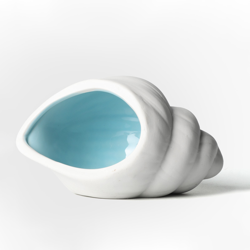 Ceramic Aquarium Cave For Betta Fish Tank Decor, White Conch Shell Hideout, Smooth Glaze Fish Tank Accessories & Decorations For Betta Fish, Shrimp, Pleco