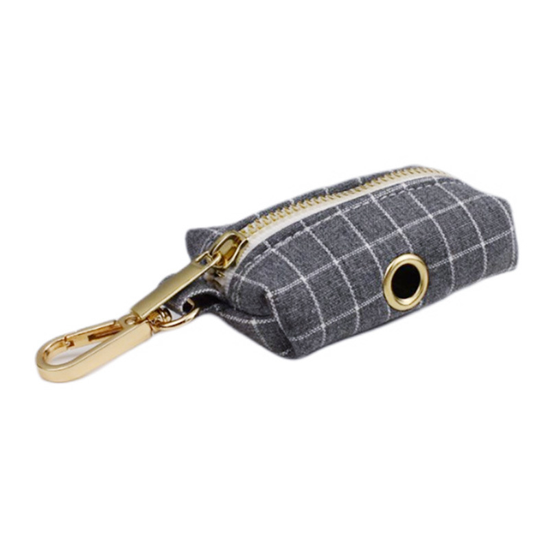 Gray Plaid Flannel Pet Collar Velvet Hand Holding Rope - Image 5