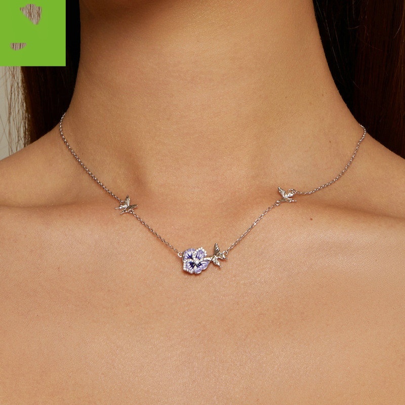 Yin Ziyun Original Pansy Flower Necklace For Women
