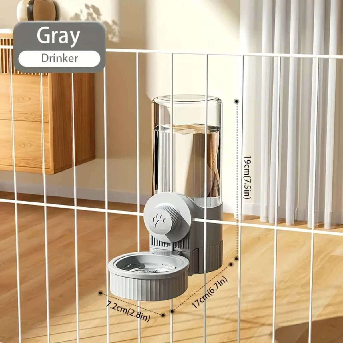 1.2L Automatic Pet Feeder Cage Hanging Bowl, Suitable For Small Puppy Cat Rabbit Food Container Dispenser Bowl