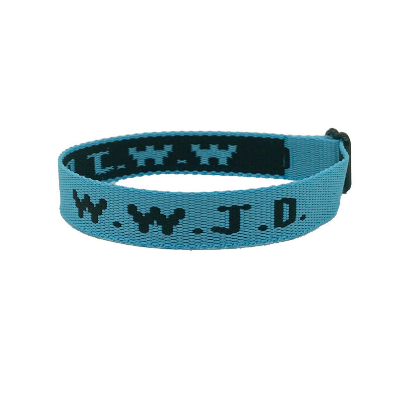 Jacquard Printed Wrist Strap Bracelet Ribbon Unisex WWJD Bracelet Adjustable Bracelet - Image 5
