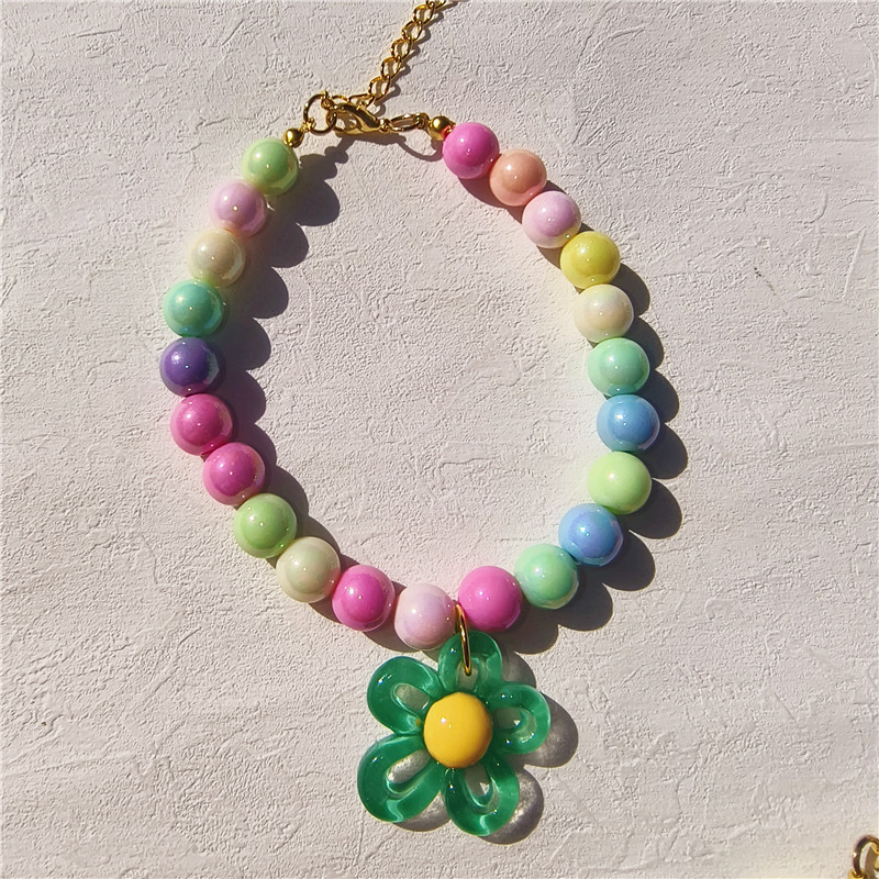 Handmade Colorful Beaded Pet Necklace - Image 3