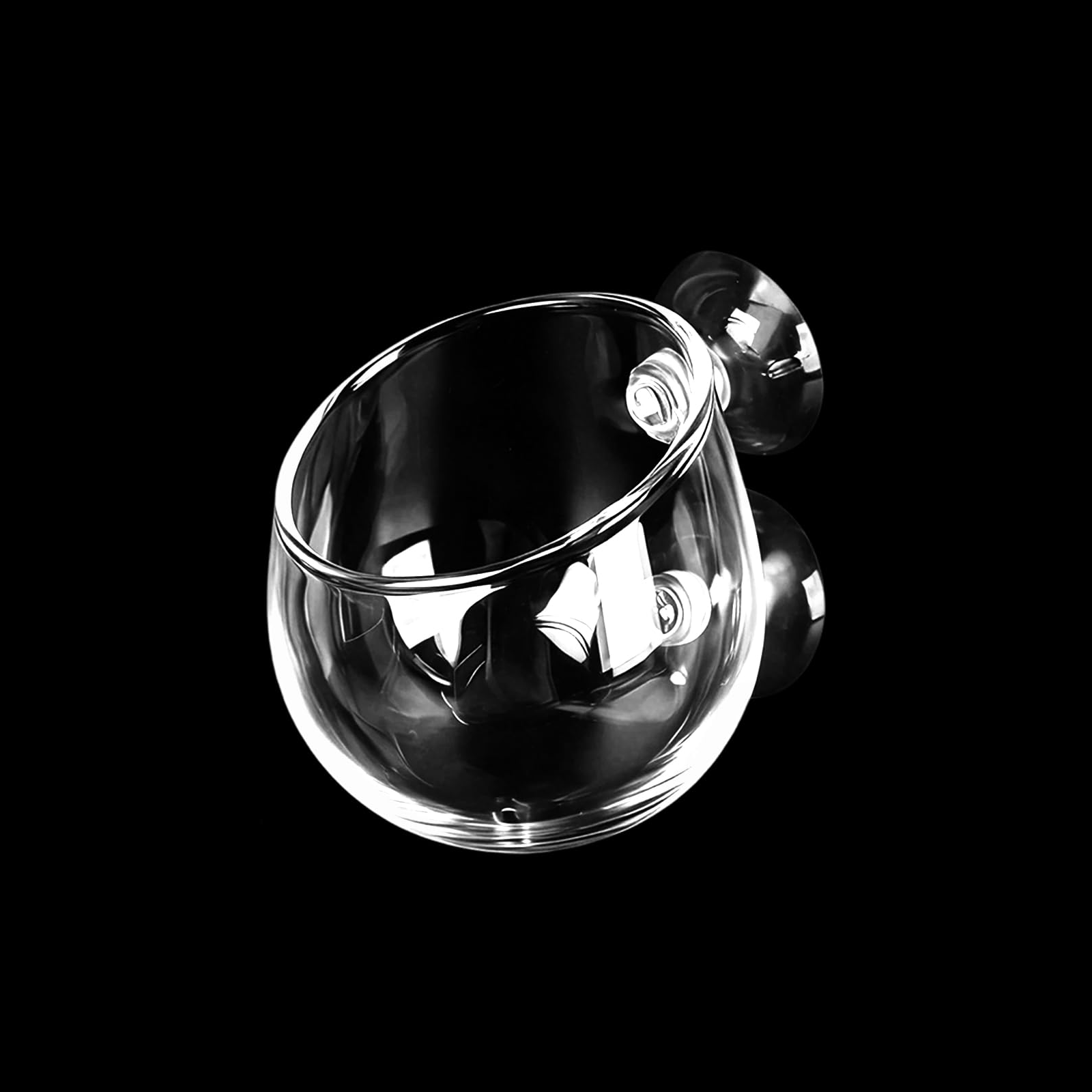 Glass Aquarium Plant Pot For Decoration, Aquatic Plant Pot Cup With Suction Cup, Betta Resting Bed Spot, Aquarium Planter Landscaping Decor Cup With Colorful And Clear Stones