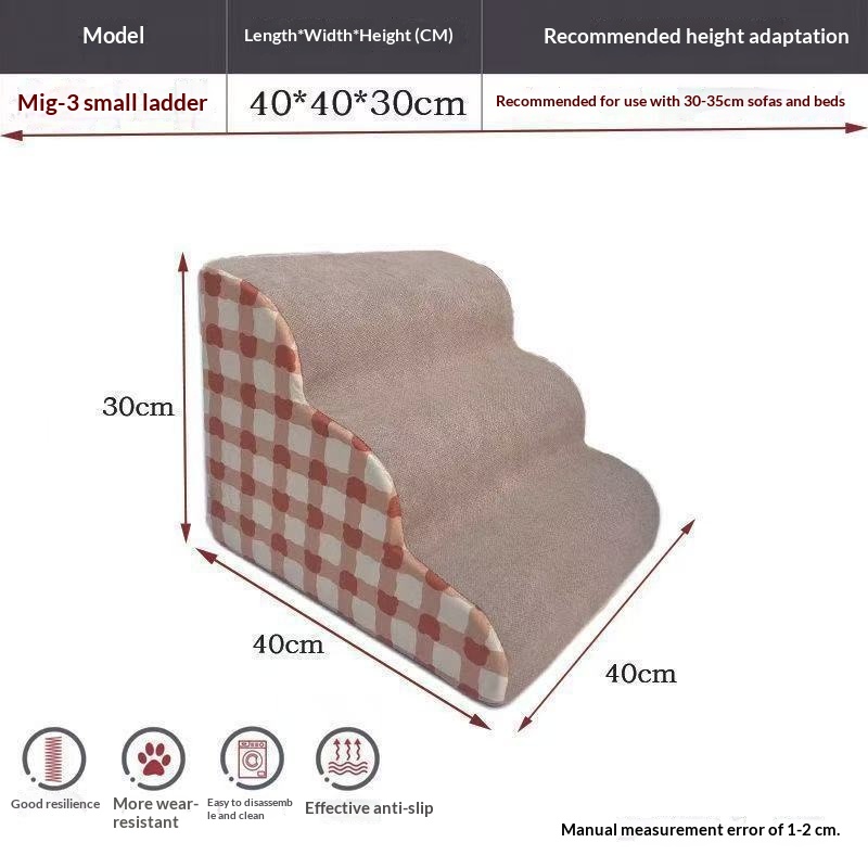 Bedside Pet Climbing Ladder Home Detachable And Washable Step Stairs Dog Ladder For Getting On And Off The Bed
