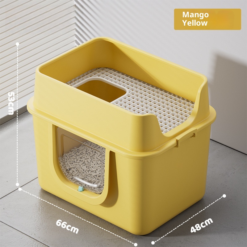 Extra-large Fully Enclosed Litter Box With Sand-trapping Features
