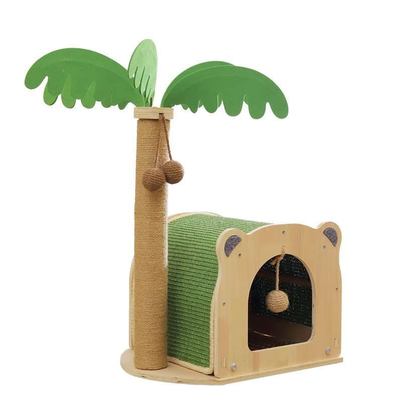 New Coconut Tree Cat Bed And Climbing Frame Combo With Jumping Platform