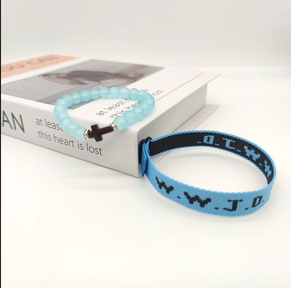Jacquard Printed Wrist Strap Bracelet Ribbon Unisex WWJD Bracelet Adjustable Bracelet - Image 15