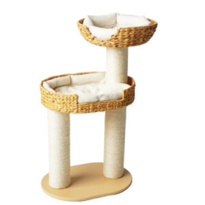 Green Song Woven Cat Climbing Frame With Thick Posts Cat Tree Cat Bed And Scratching Post