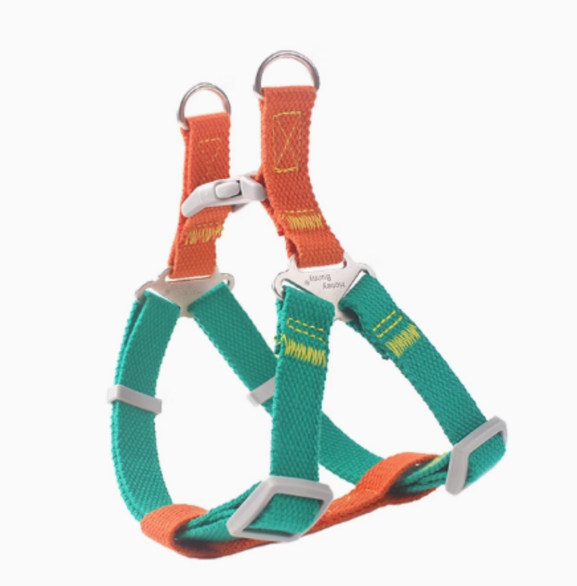 Contrast Color Vest-style Pet's Chest-back Traction Dog Leash - Image 2