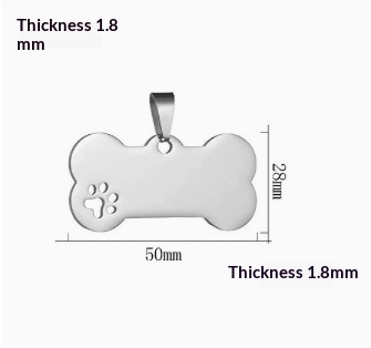 DIY Stainless Steel Hang Tag With Hollowed-out Paw Print And Bone Design - Image 2