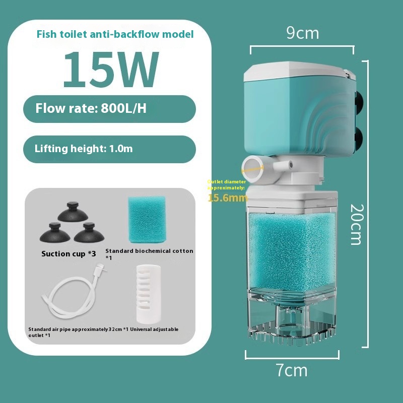 Anti-backflow Filter Aerating Fish Tank Built-in Filter - Image 3
