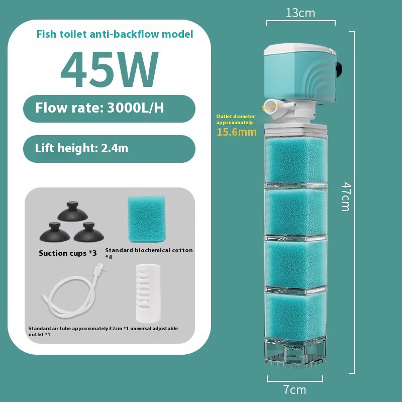 Anti-backflow Filter Aerating Fish Tank Built-in Filter - Image 7