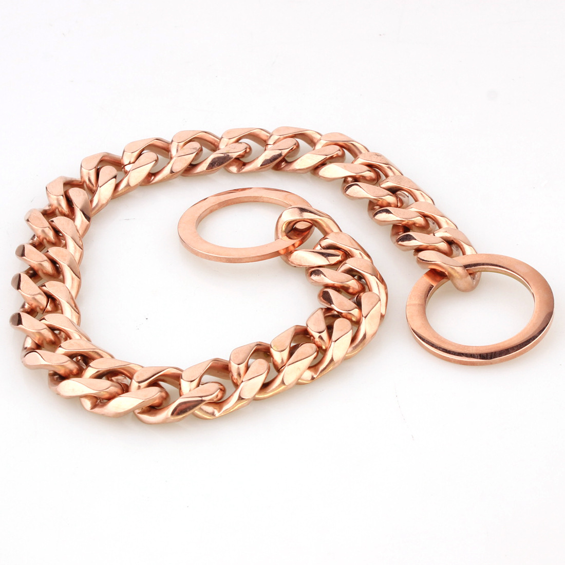Two-tone Polished Gold Titanium Steel Necklace - Image 3