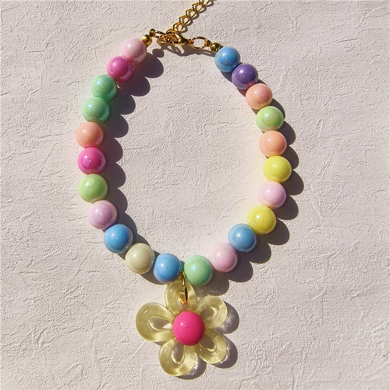 Handmade Colorful Beaded Pet Necklace - Image 2