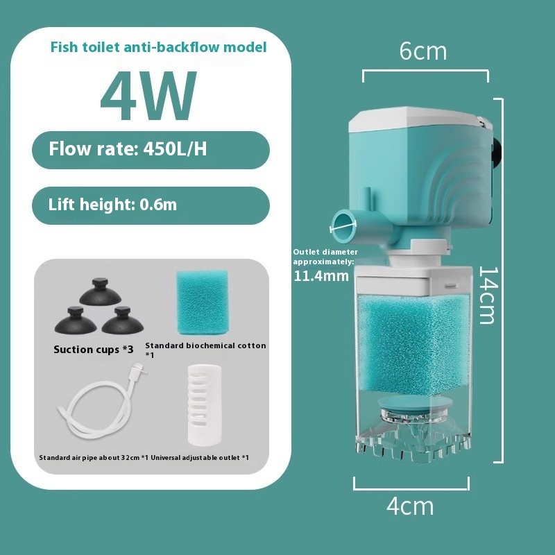 Anti-backflow Filter Aerating Fish Tank Built-in Filter