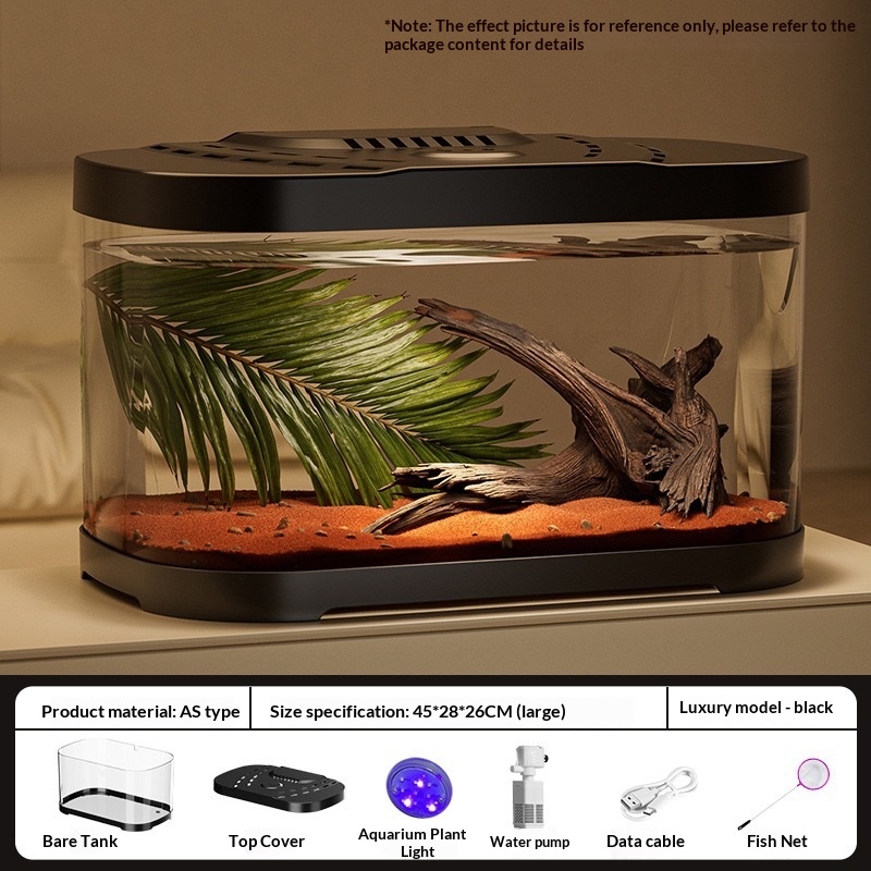 Transparent Plastic Fish Tank Aquarium Terrarium Decoration Office Ornamental Tank Pet Supplies