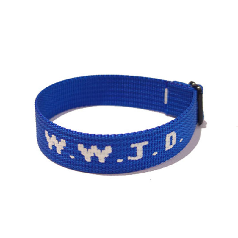 Jacquard Printed Wrist Strap Bracelet Ribbon Unisex WWJD Bracelet Adjustable Bracelet - Image 11
