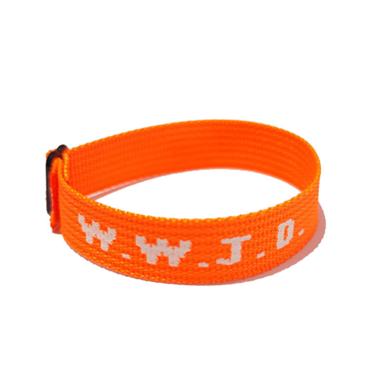Jacquard Printed Wrist Strap Bracelet Ribbon Unisex WWJD Bracelet Adjustable Bracelet - Image 9