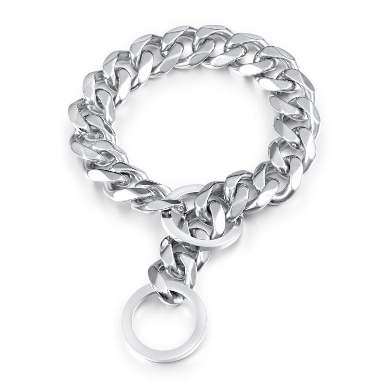 Two-tone Polished Gold Titanium Steel Necklace - Image 5