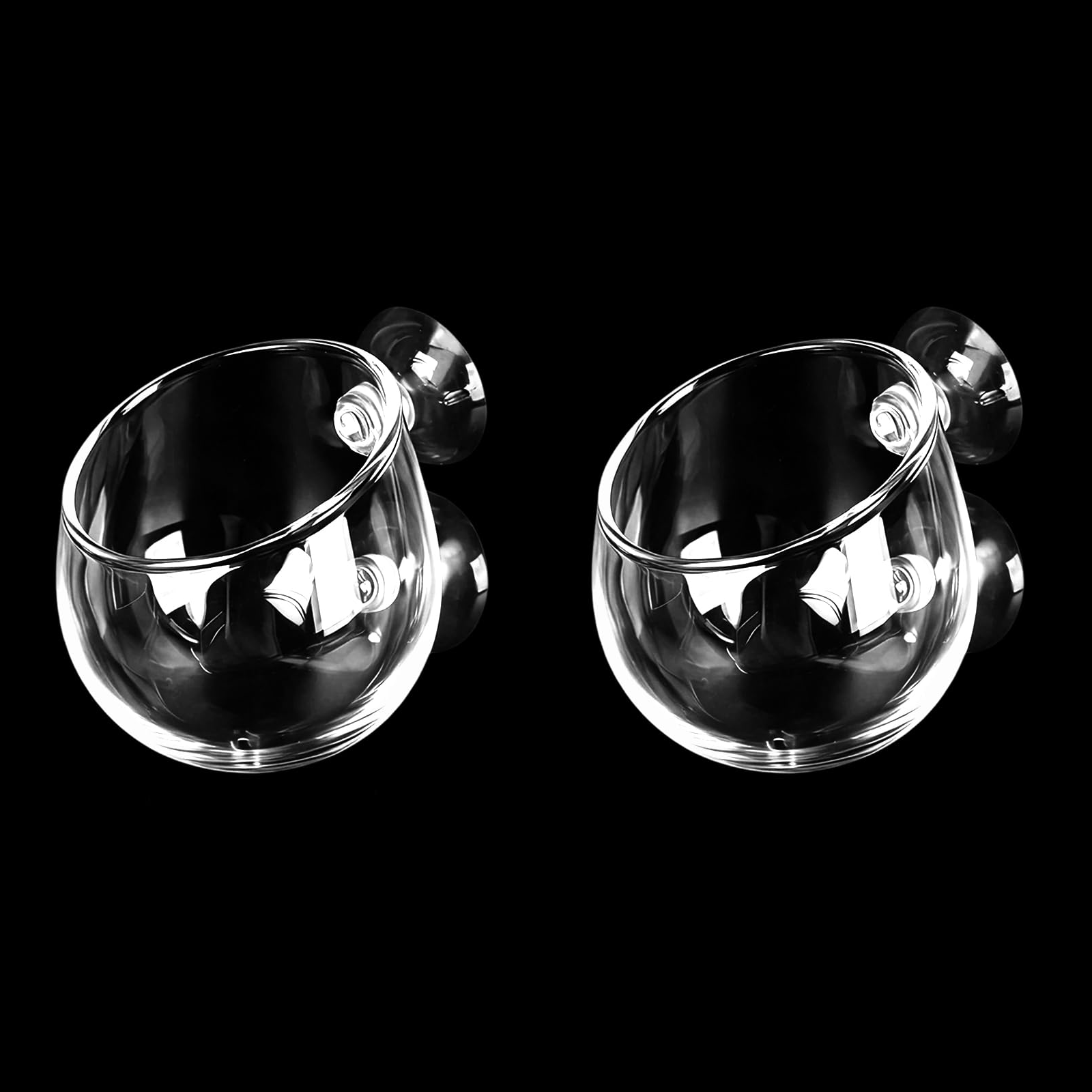 Glass Aquarium Plant Pot For Decoration, Aquatic Plant Pot Cup With Suction Cup, Betta Resting Bed Spot, Aquarium Planter Landscaping Decor Cup With Colorful And Clear Stones - Image 2