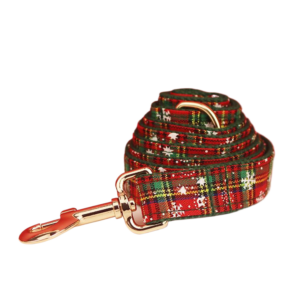 Green Background Snowflake Christmas Pet Collar - Image 2