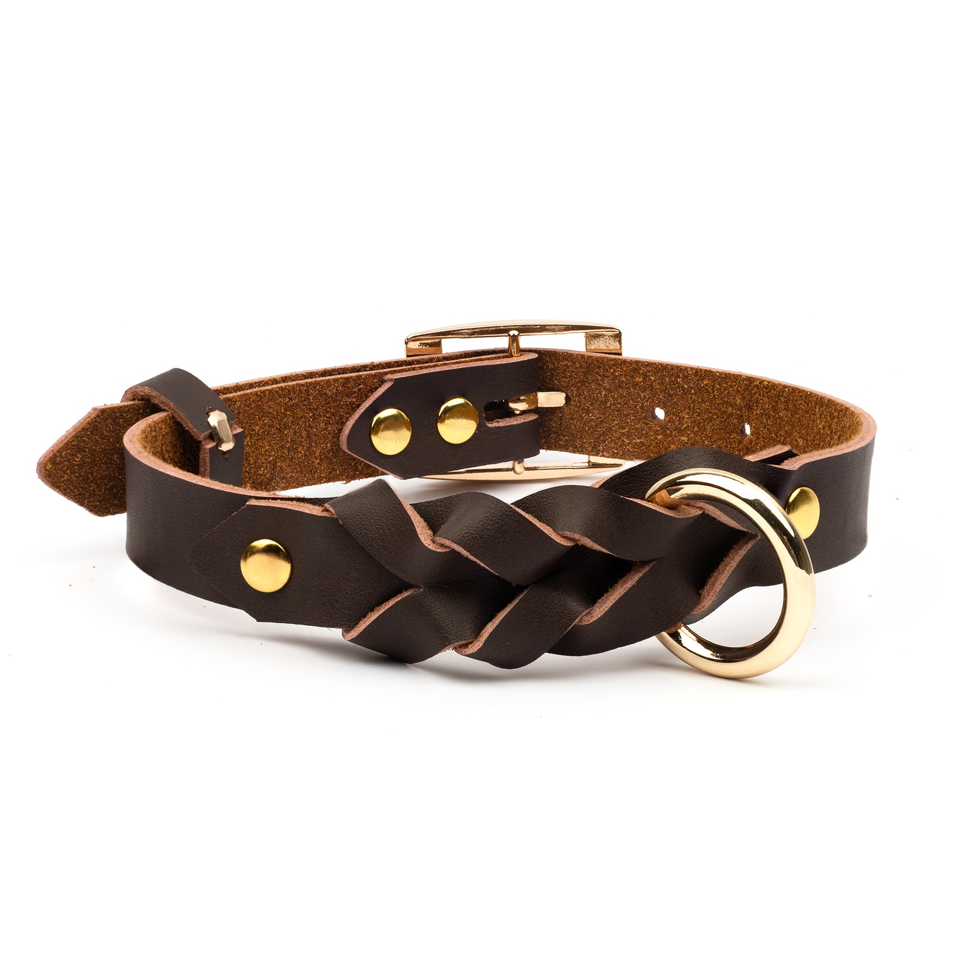 Twisted PU Leather Dog Collar