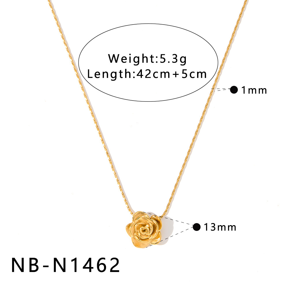 Cross-border Best-Selling Stainless Steel Flower Necklace - Image 3