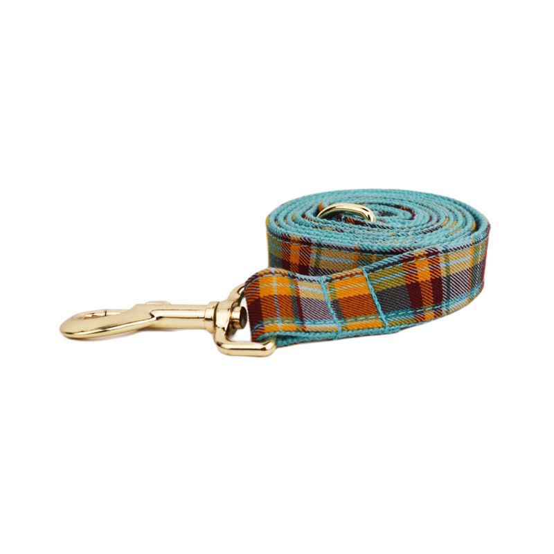 Green Plaid Plain Pet Collar - Image 4