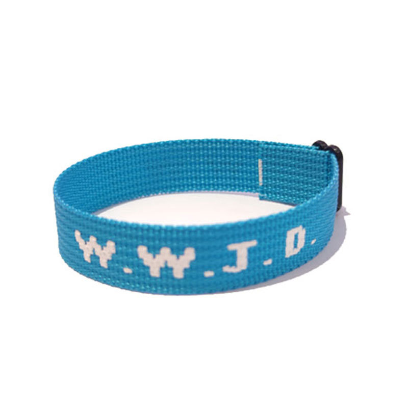 Jacquard Printed Wrist Strap Bracelet Ribbon Unisex WWJD Bracelet Adjustable Bracelet - Image 10