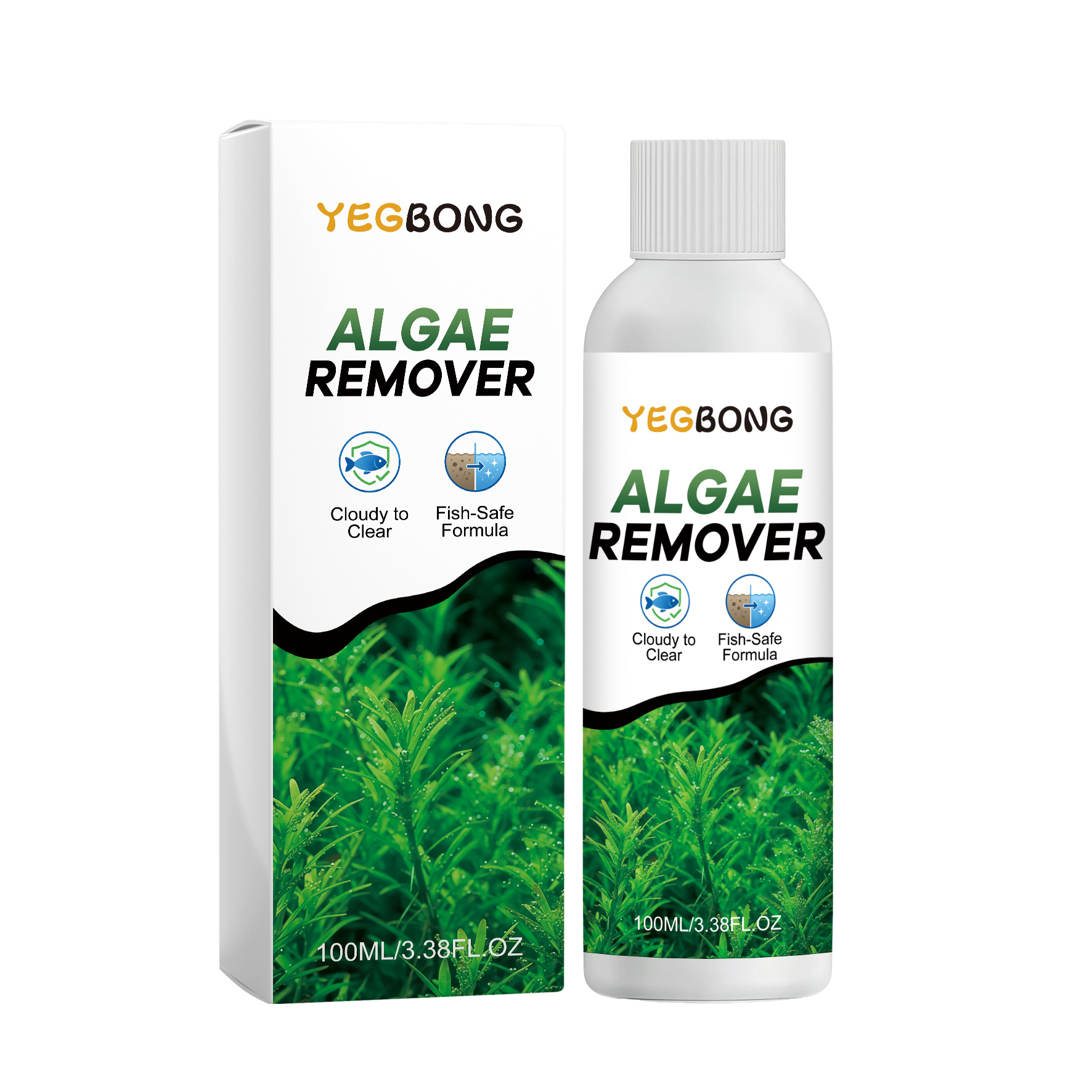 Yegbong Fish Tank Algae Remover, Water Quality Cleaner, Improves Cloudiness, Daily Care, Suitable For Various Types Of Ornamental Fish Tanks