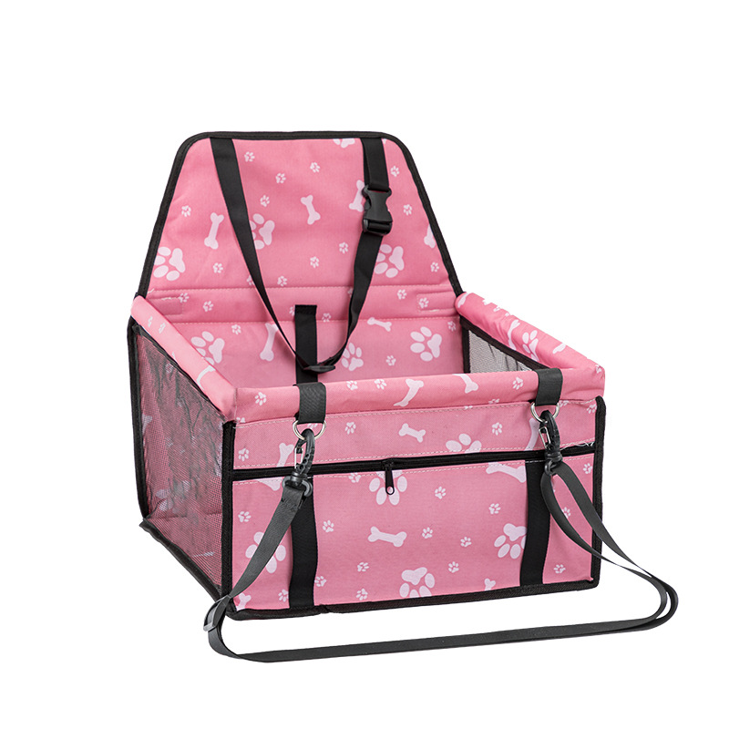 Pet Car Seat, Breathable Foldable Cat Dog Car Booster Seat With Safety Leash & Mesh Window, Waterproof Oxford Cloth Vehicle Travel Basket For Small Medium Dogs & Cats - Image 3