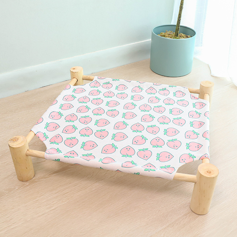 Wooden Frame Canvas Cat Pet Moistureproof Hammock - Image 4
