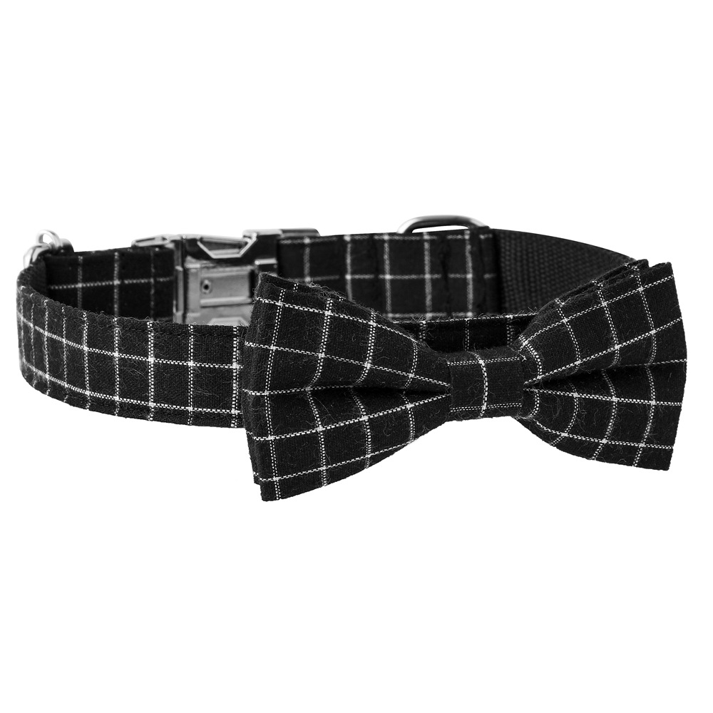British Style Dog Collar Alloy Socket Plaid